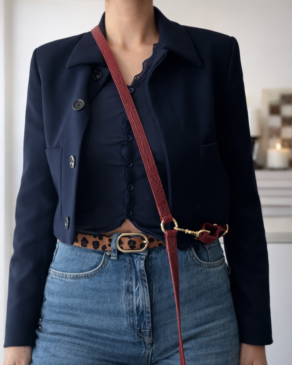 Handsfree Leash Burgundy Leather