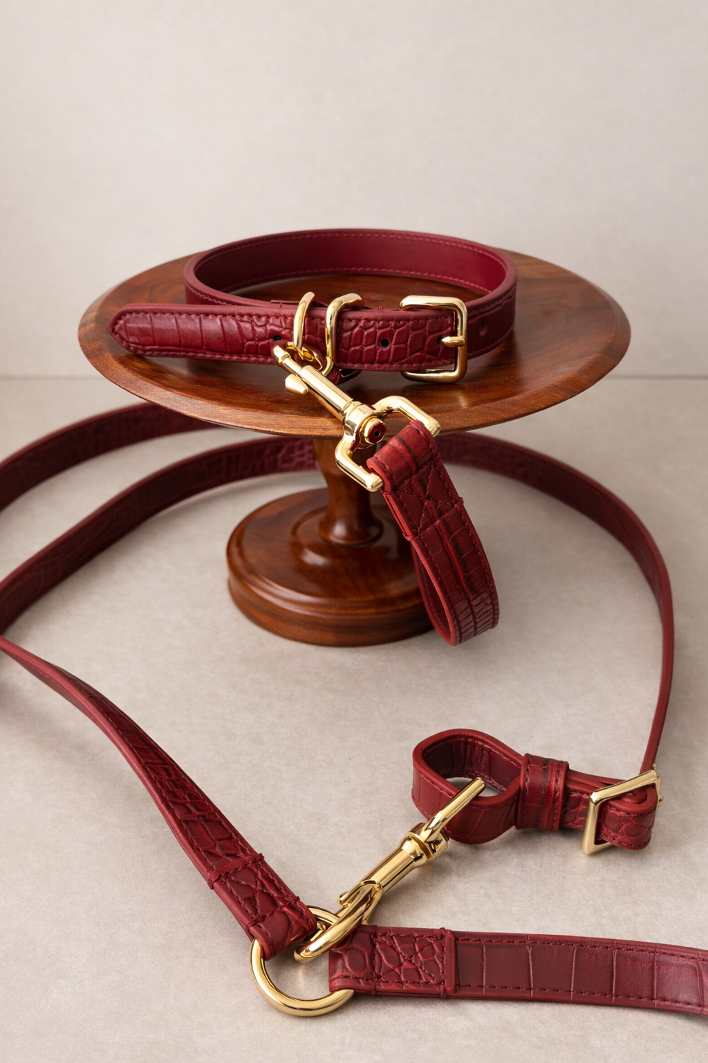 Handsfree Leash Burgundy Leather